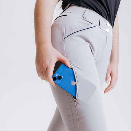 Women's Horse Riding Ultra-Lightweight Jodhpurs - Grey