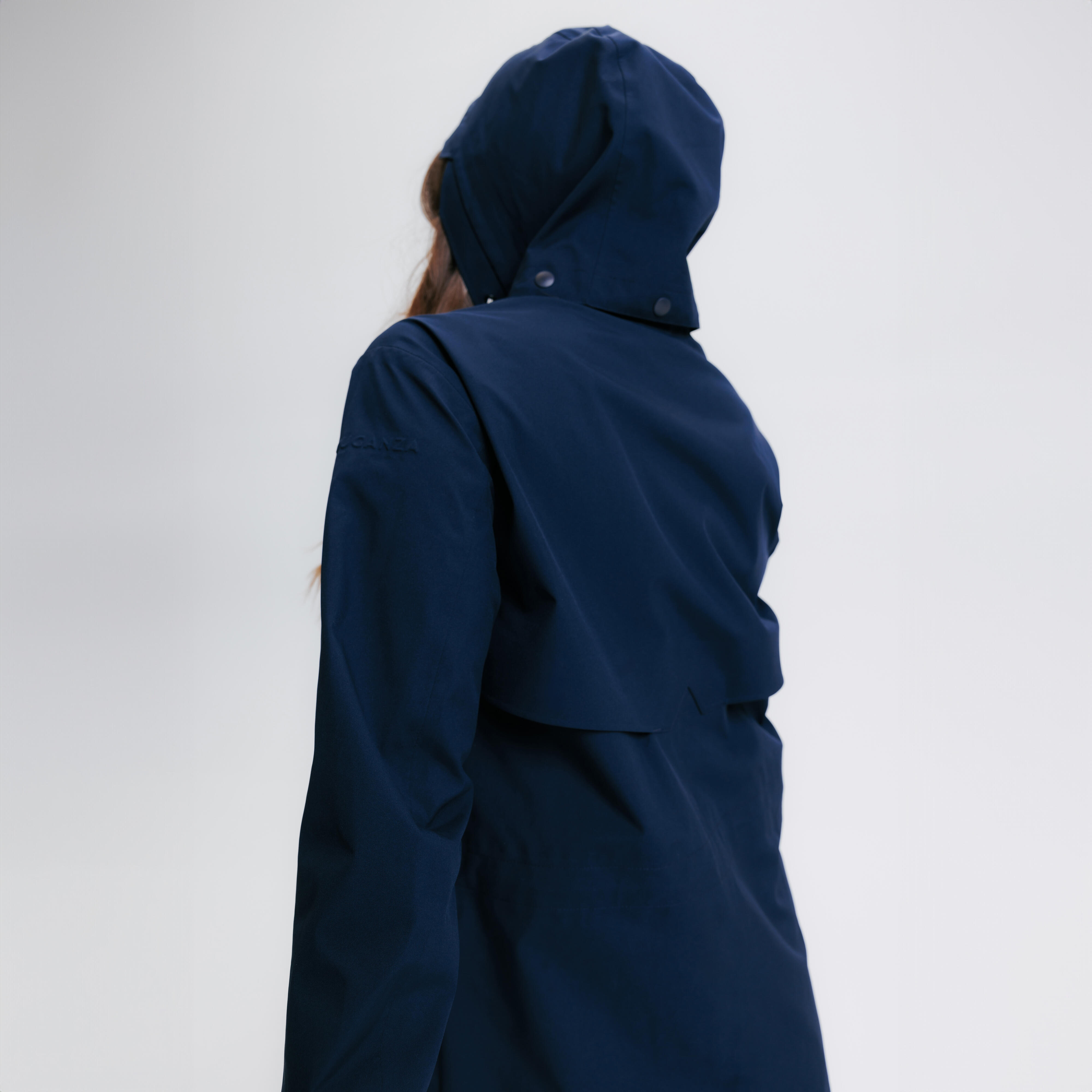 Long waterproof riding jacket - navy