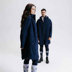 Long Waterproof Horse Riding Jacket - Navy