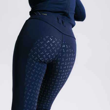 Women's Horse Riding Full Grip Jodhpurs 900 - Navy
