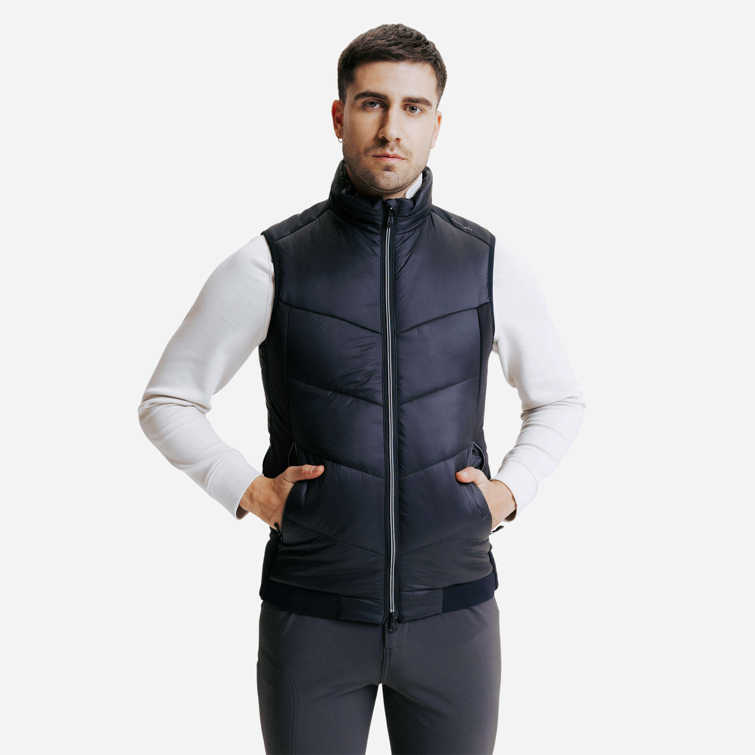 gilet sans manches équitation homme noir 500 - fouganza