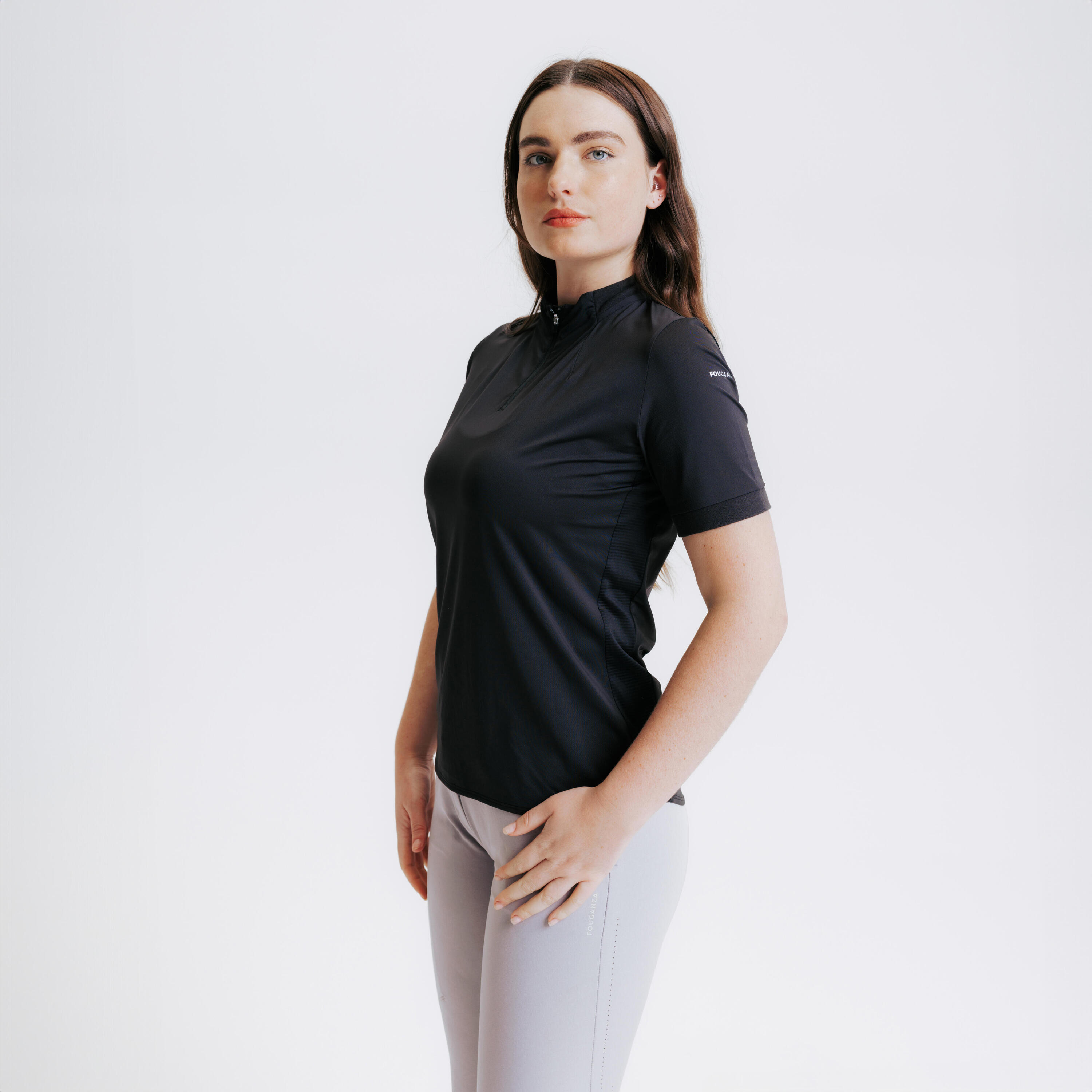 Women's Horse Riding Short-Sleeved Heritage Polo Shirt - Black 6/6