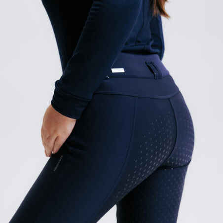 Moteriškos šiltos jojimo kelnės „900“, tamsiai mėlynos