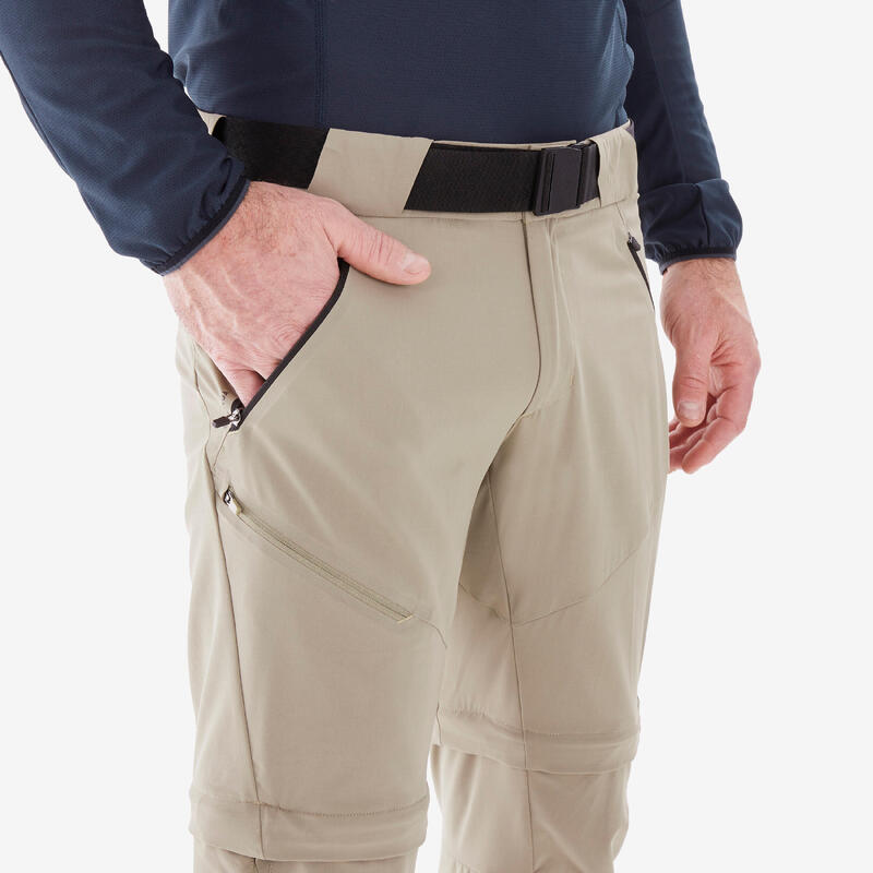 Pantalon modulable de randonnée homme, MH500 beige