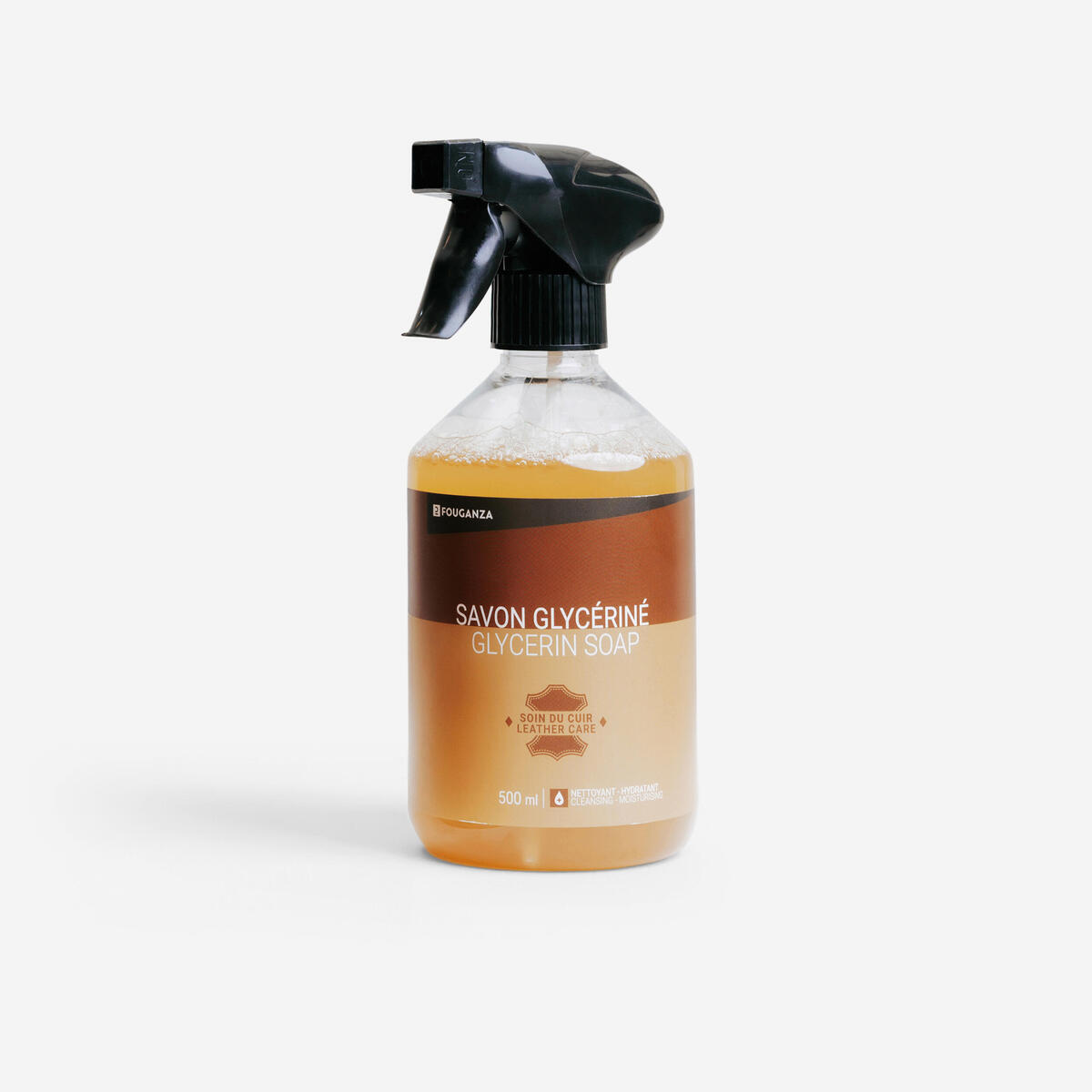 Savon glycériné pour cuir équitation en spray Cheval et Poney - 500 ml