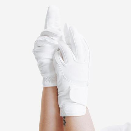 Gants cuir équitation adulte Blanc