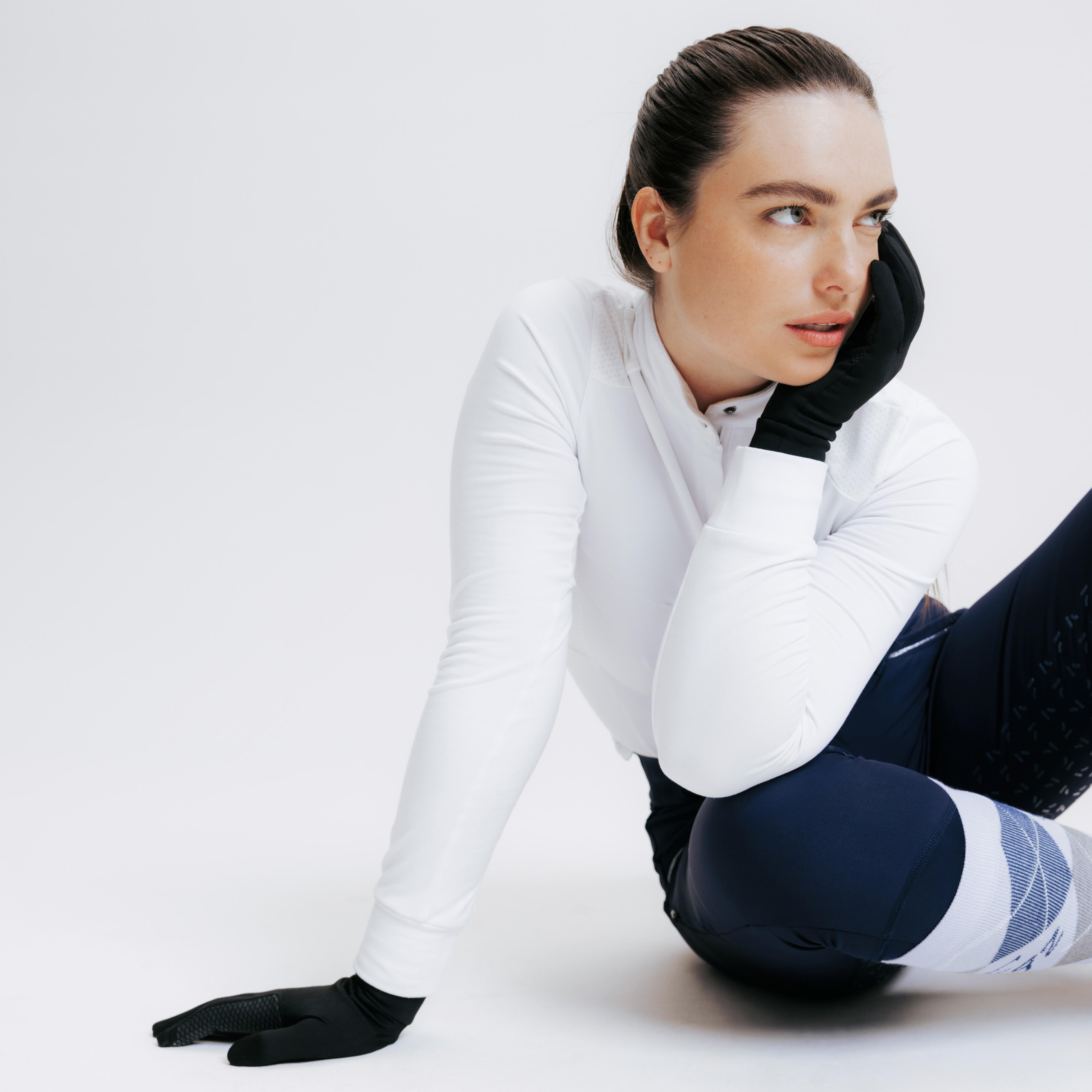 Adult Horse Riding Gloves 100 - Black