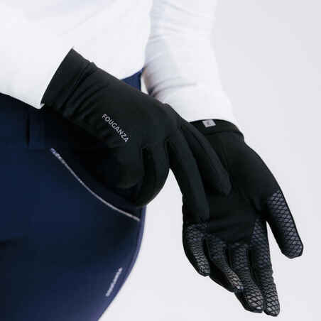 Črne jahalne rokavice za odrasle 100