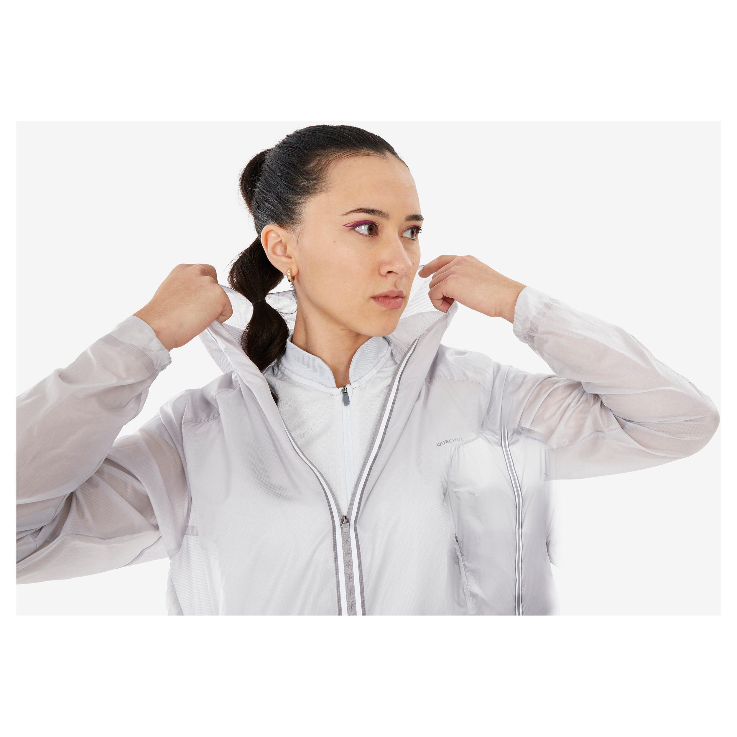 Chaqueta cortavientos de montaña y trekking ligera Mujer Quechua MH900 6/6