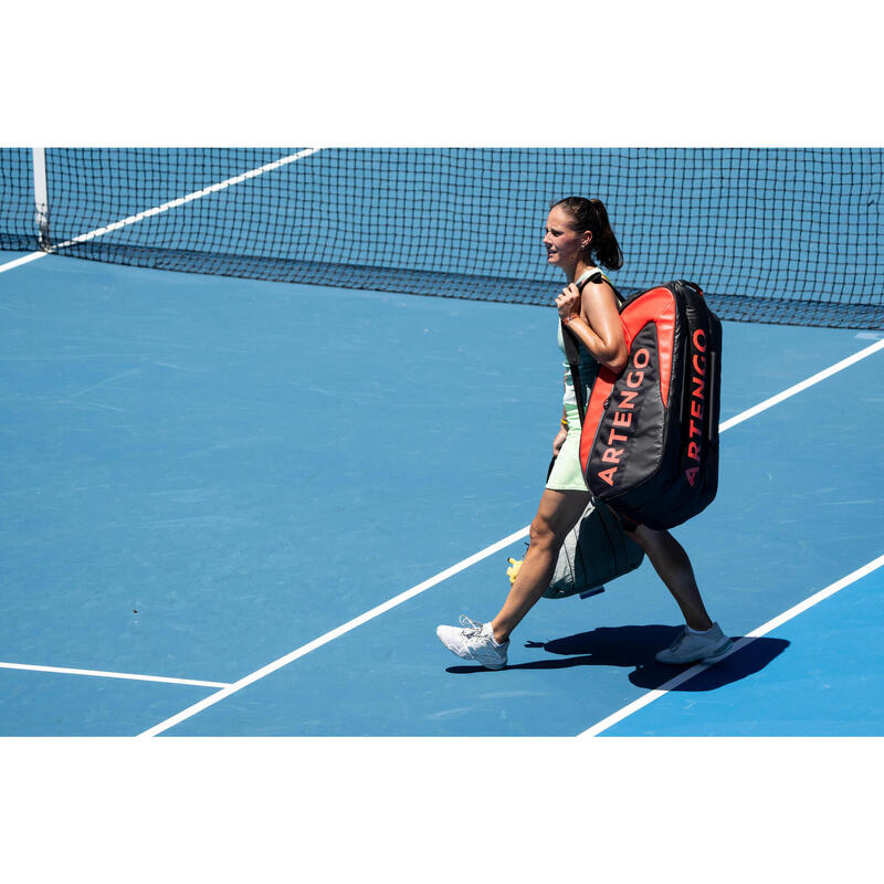 RAQUETERO TÉRMICO DE TENIS - ARTENGO XL PRO 12 RAQUETAS NEGRO NARANJA POWER