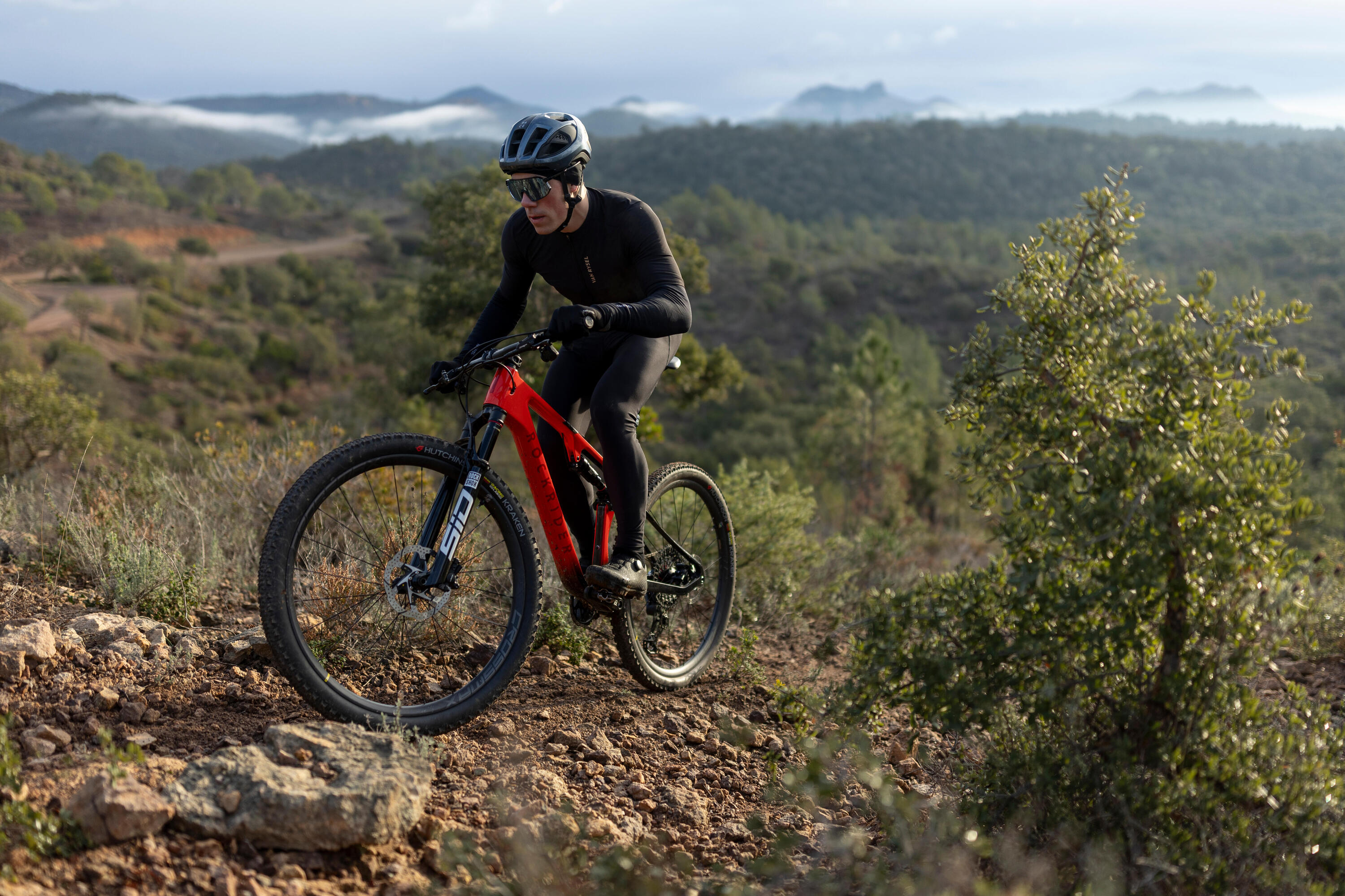 Vélo VTT tout suspendu XC cadre carbone RACE 940 S, Rouge 13/15