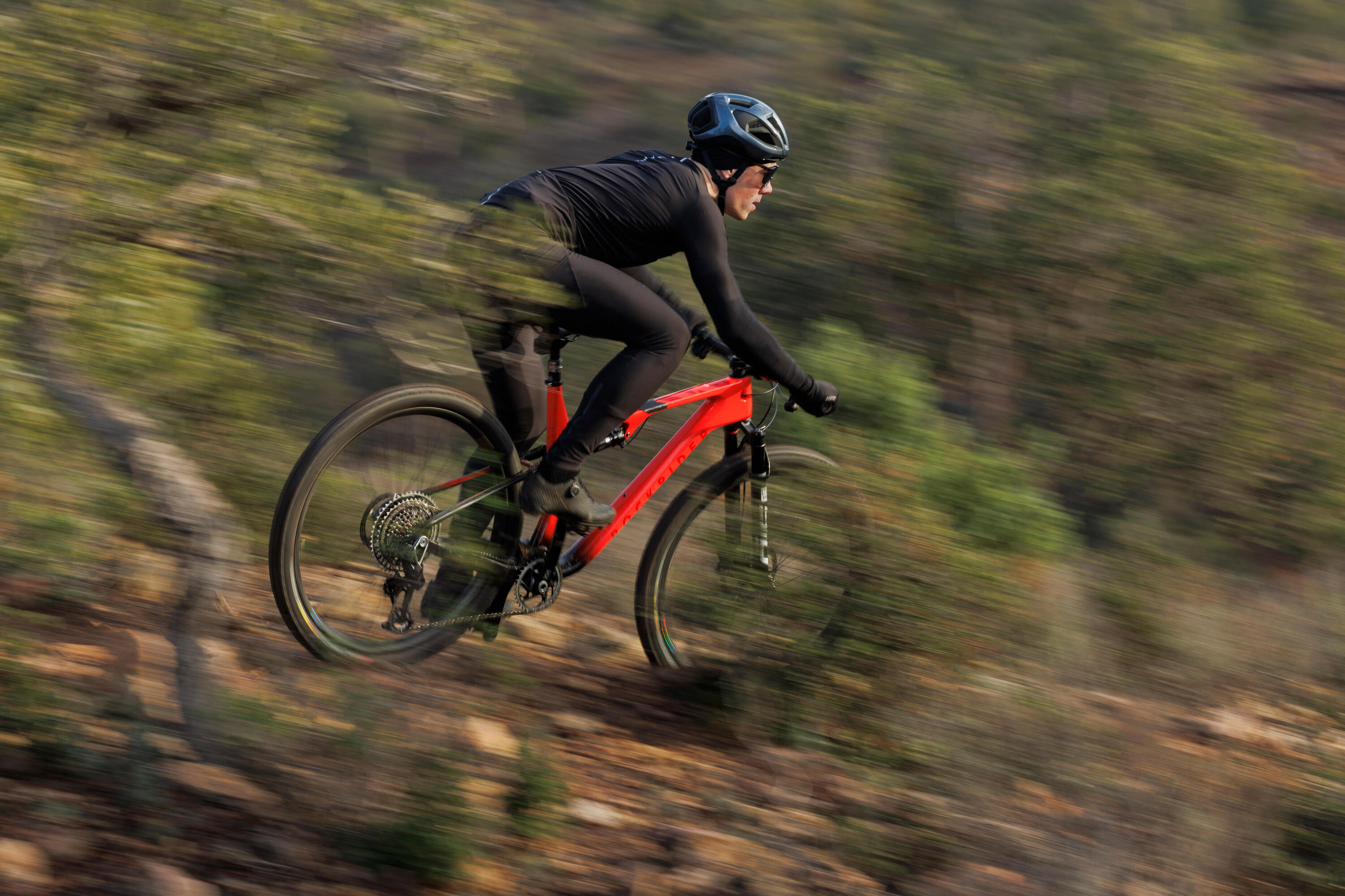 Bicicleta montaña 29" carbono doble suspensión Rockrider Race 940 S Roja 15/17