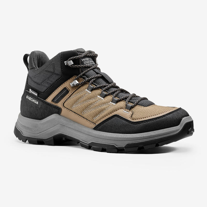 Chaussures imperméables de randonnée montagne - MH100 Mid Marron - Homme
