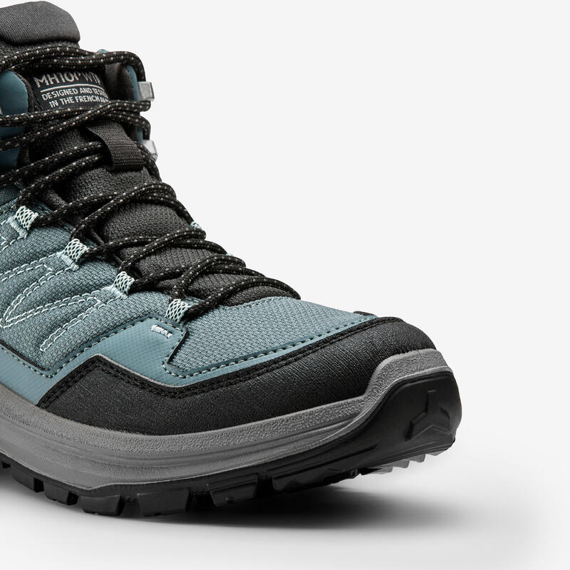 Scarpe trekking donna MH100 MID impermeabili verdi 