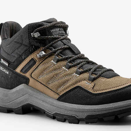 Men's Waterproof Mountain Walking Shoes - MH100 Mid Brown