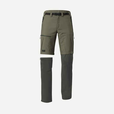 Pantalón Convertible Resistente Trekking Hombre MT500 verde