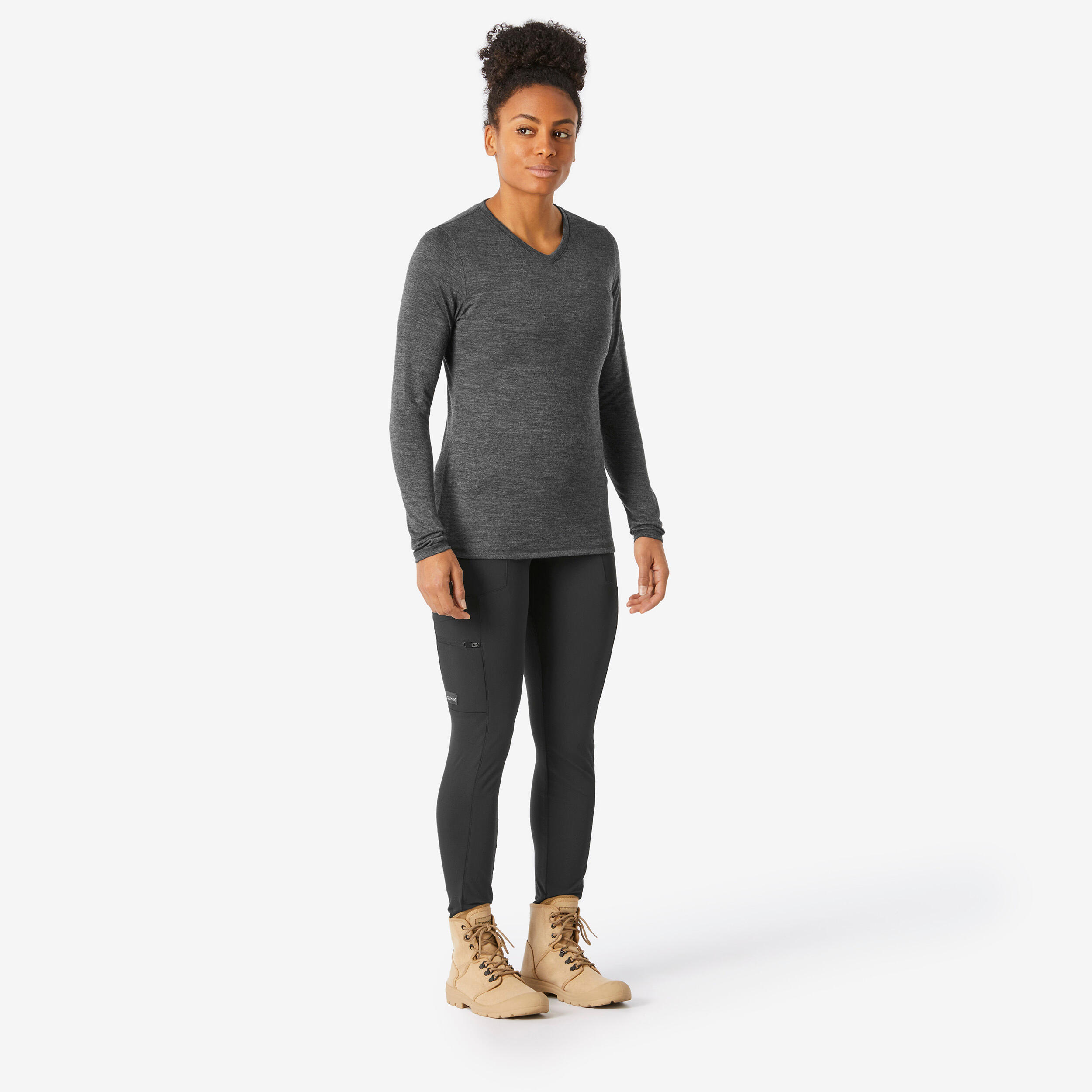 Women’s Merino Wool Hiking Shirt - Travel 500 - FORCLAZ