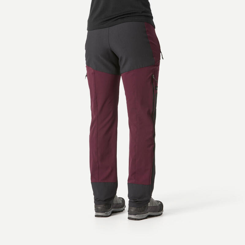 Pantaloni trekking donna MT900 idrorepellenti prugna