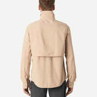 Camisa de Montaña y Trekking Hombre Forclaz Desert 500 Anti-UV Beige