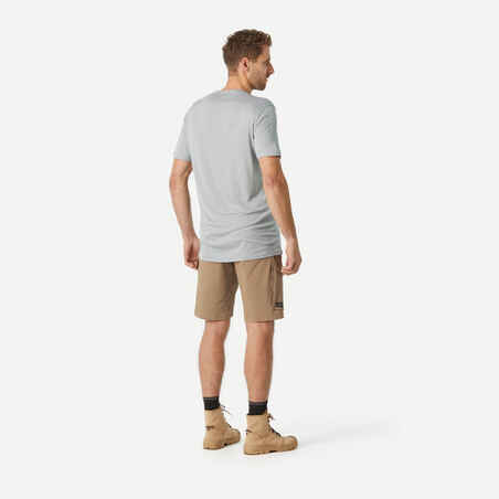 מכנסי טיולים קצרים לגברים - דגם 900 בצבע חום