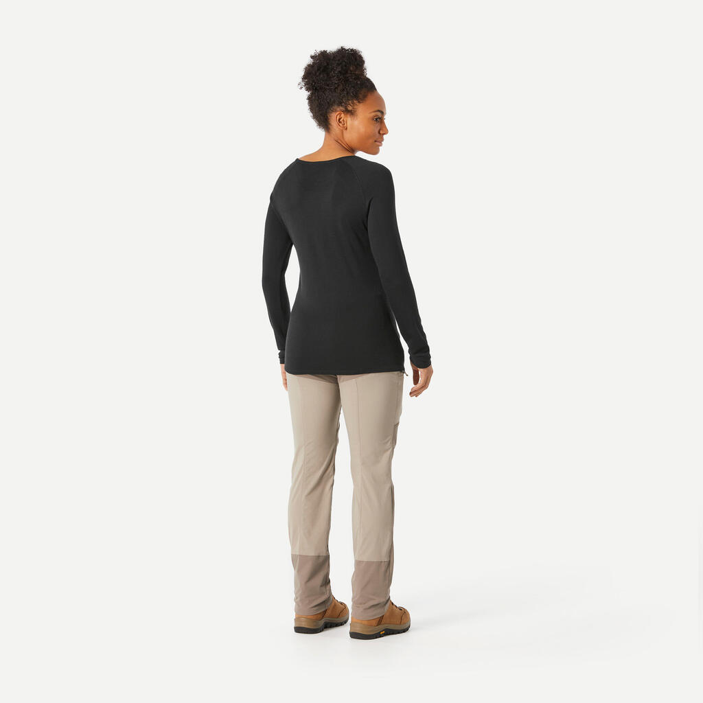 Moteriški ilgarankoviai merino vilnos marškinėliai „MT500“