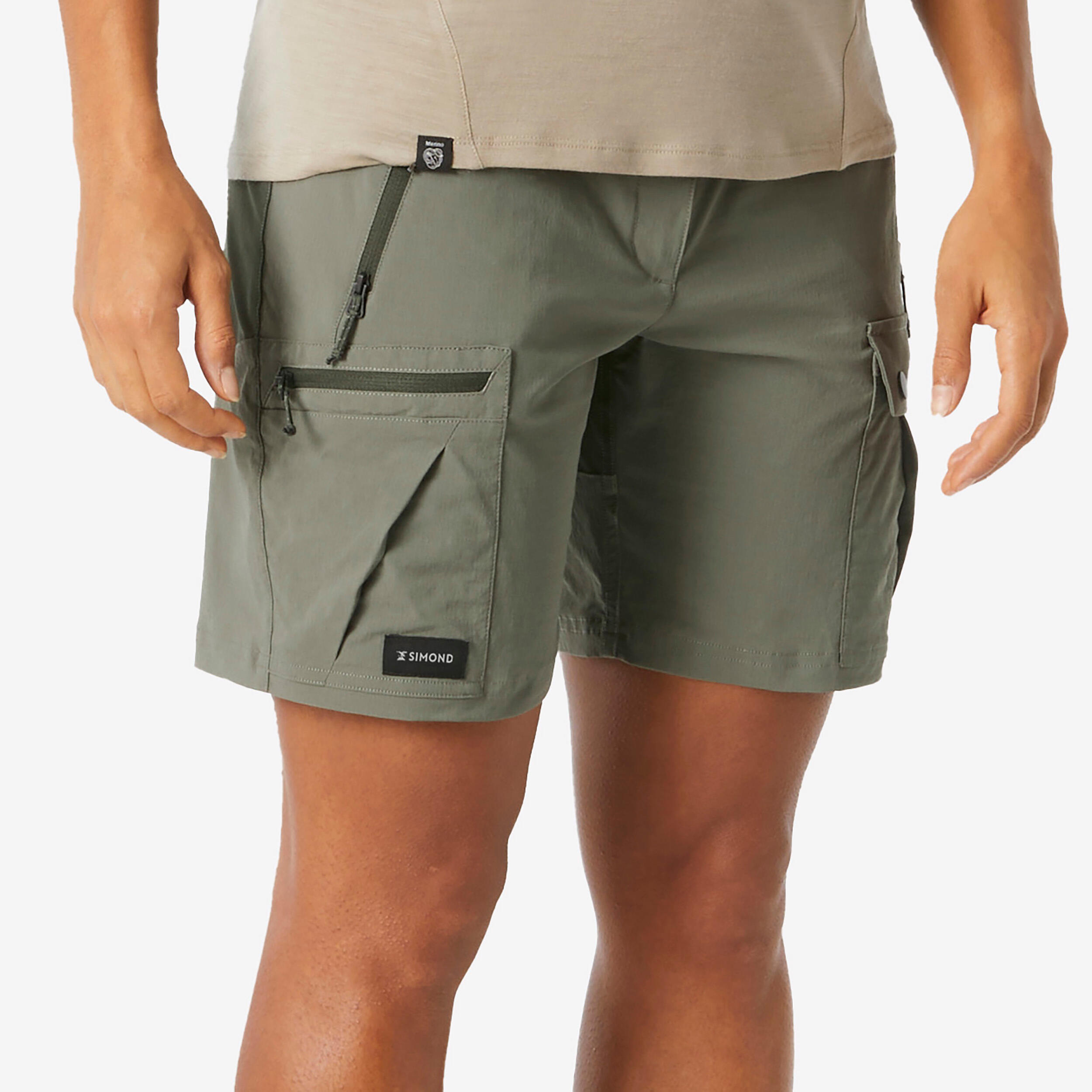 Women's Hiking Shorts - MT 500 Khaki - SIMOND