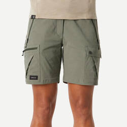 Celana Pendek Trekking Gunung Wanita MT500 - khaki