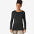 T-shirt 100% laine mérinos manche longue femme, mérinos 100% noir