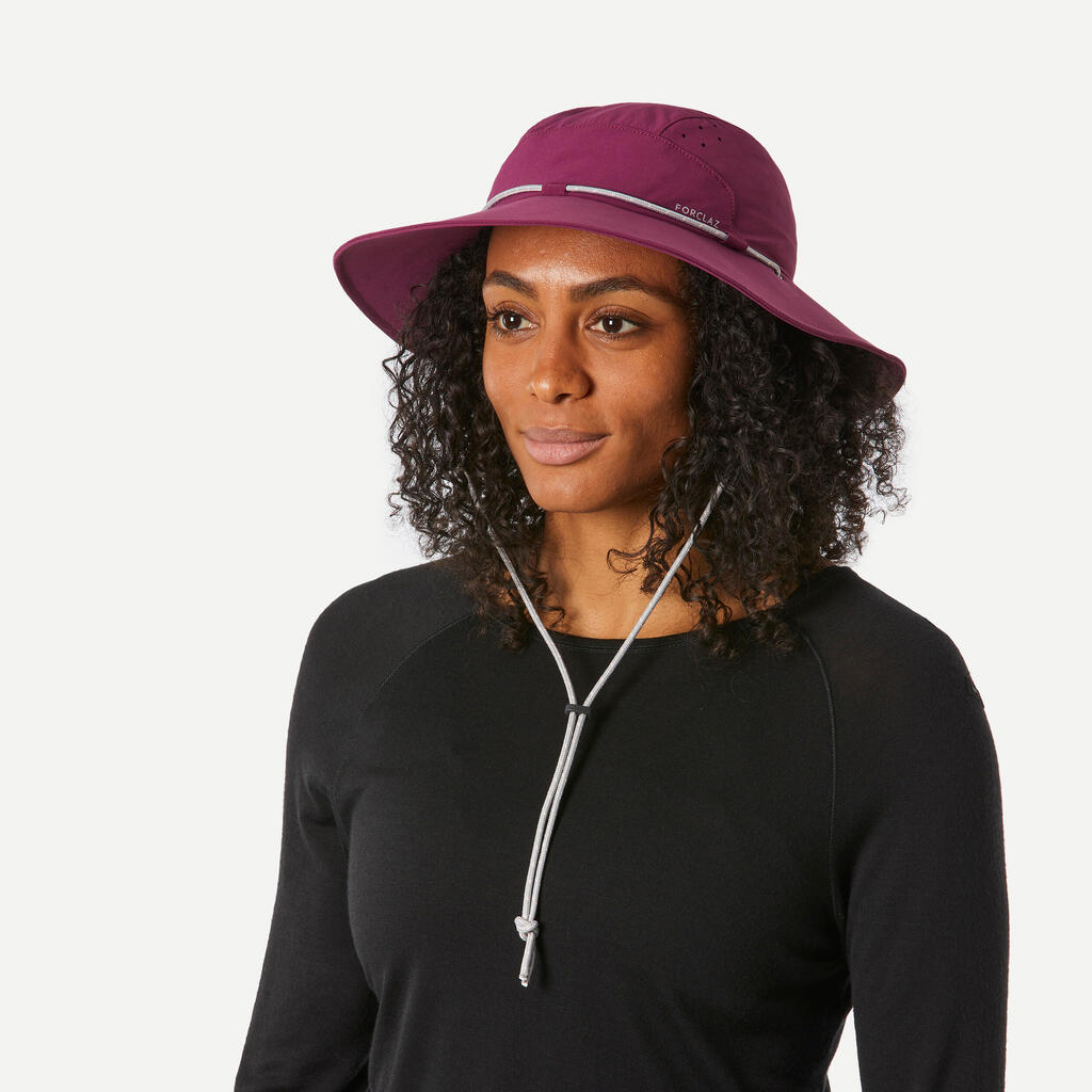 Sieviešu trekinga cepure ar UV aizsardzību “MT500”, blāvi zaļa