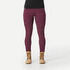 Women Stretchable Leggings with Pockets Chocolate - Travel 500