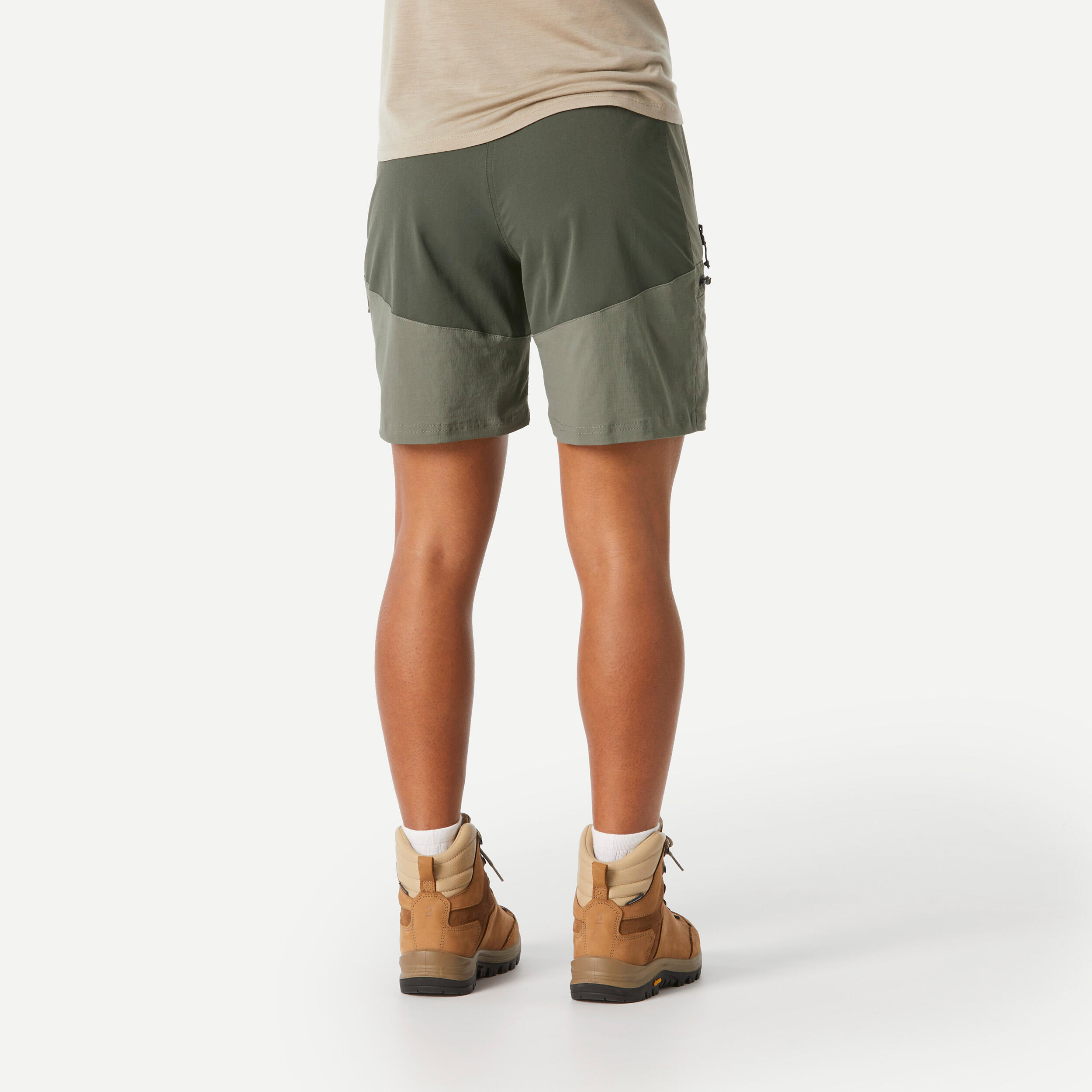 Women's Hiking Shorts - MT 500 Khaki - SIMOND