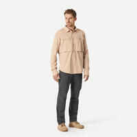 Men's long sleeved anti-UV desert trekking shirt - DESERT 900 - Beige