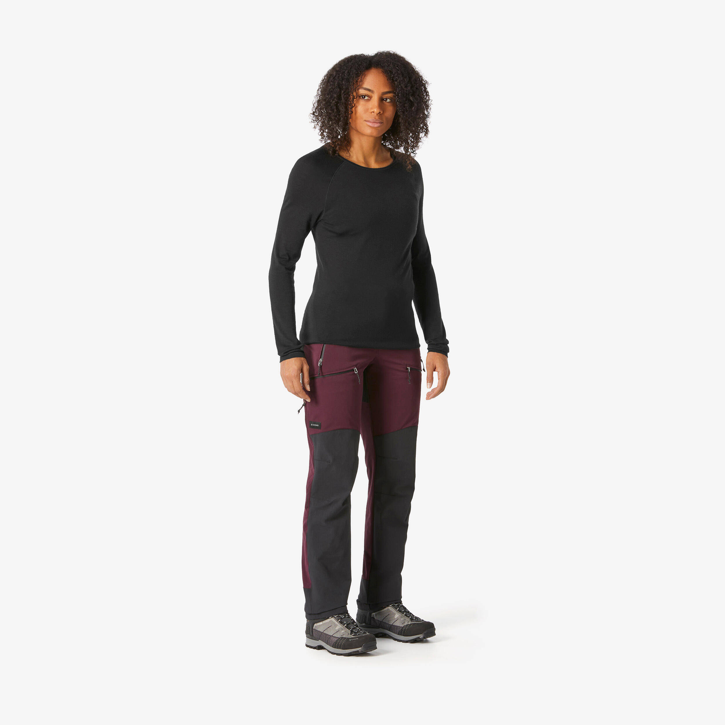 Women Stretchable Wind and Water Resistant Trekking Pants Maroon - MT900 -  2