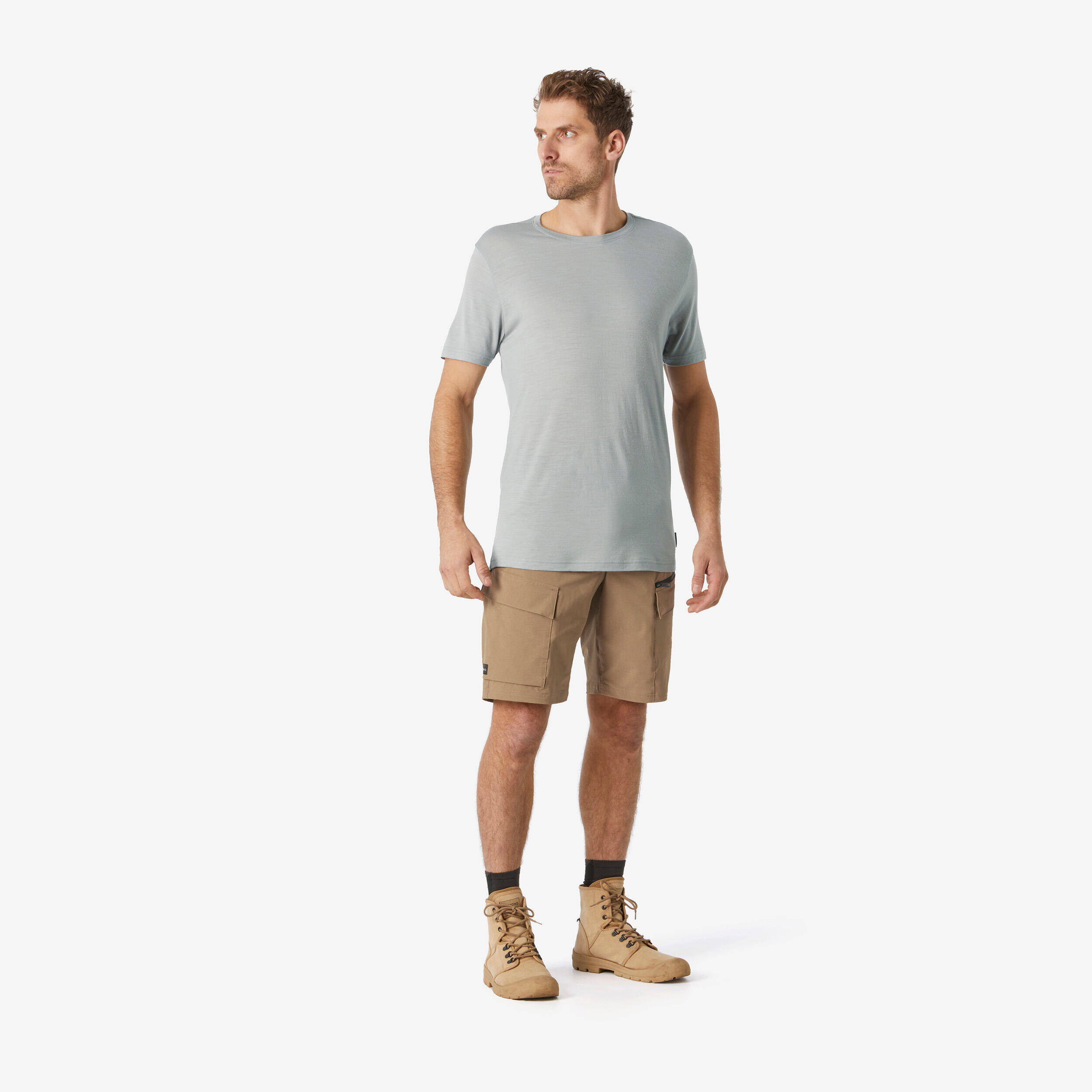 Men Cargo Shorts Ripstop Brown - Travel 900 -  2