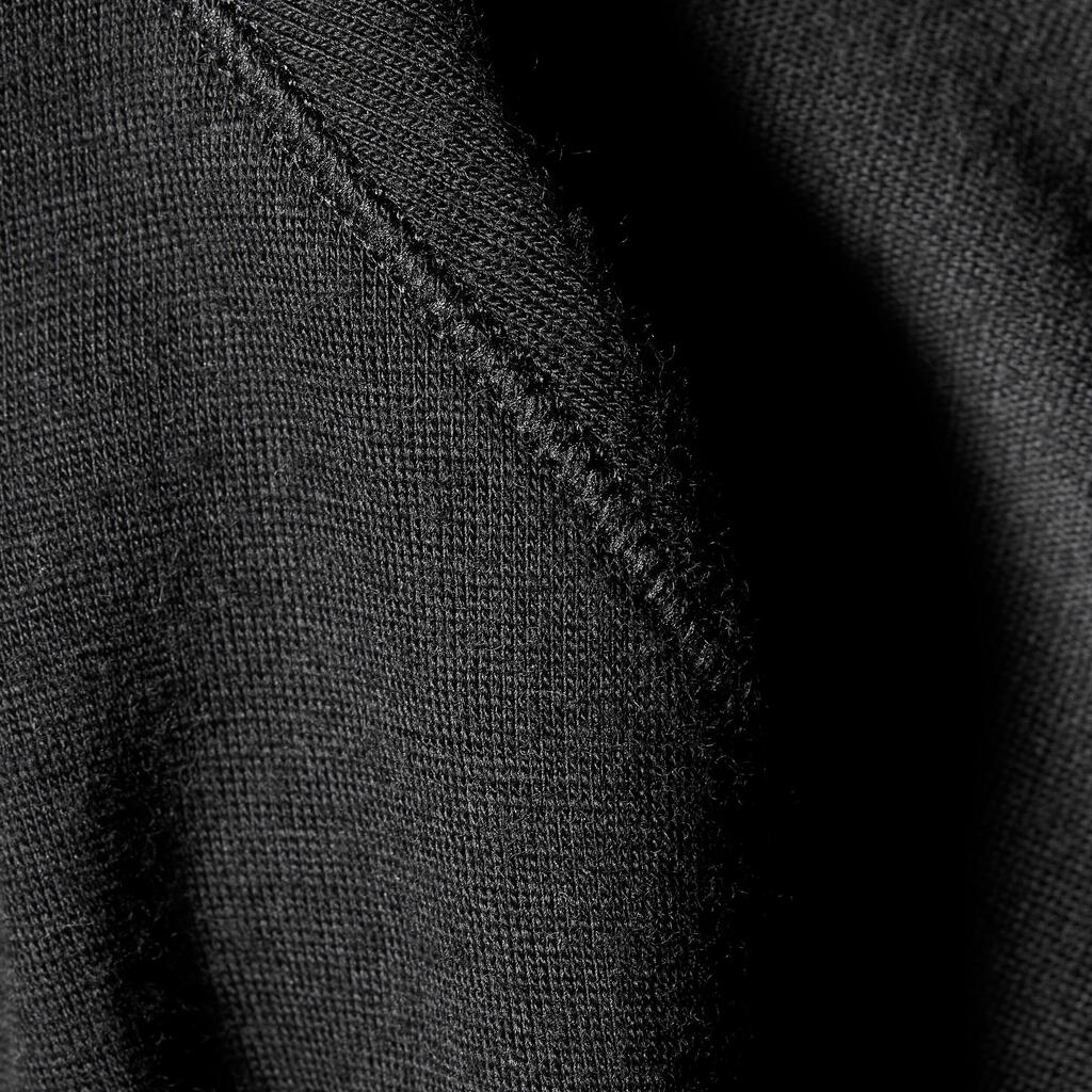 Dámske tričko MT500 z vlny merino s dlhým rukávom čierne