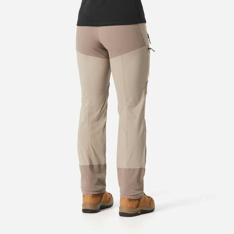 Pantaloni trekking donna MT500 beige