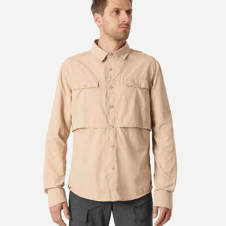 Camisa protección solar de trekking para Hombre Forclaz Desert 900 beige