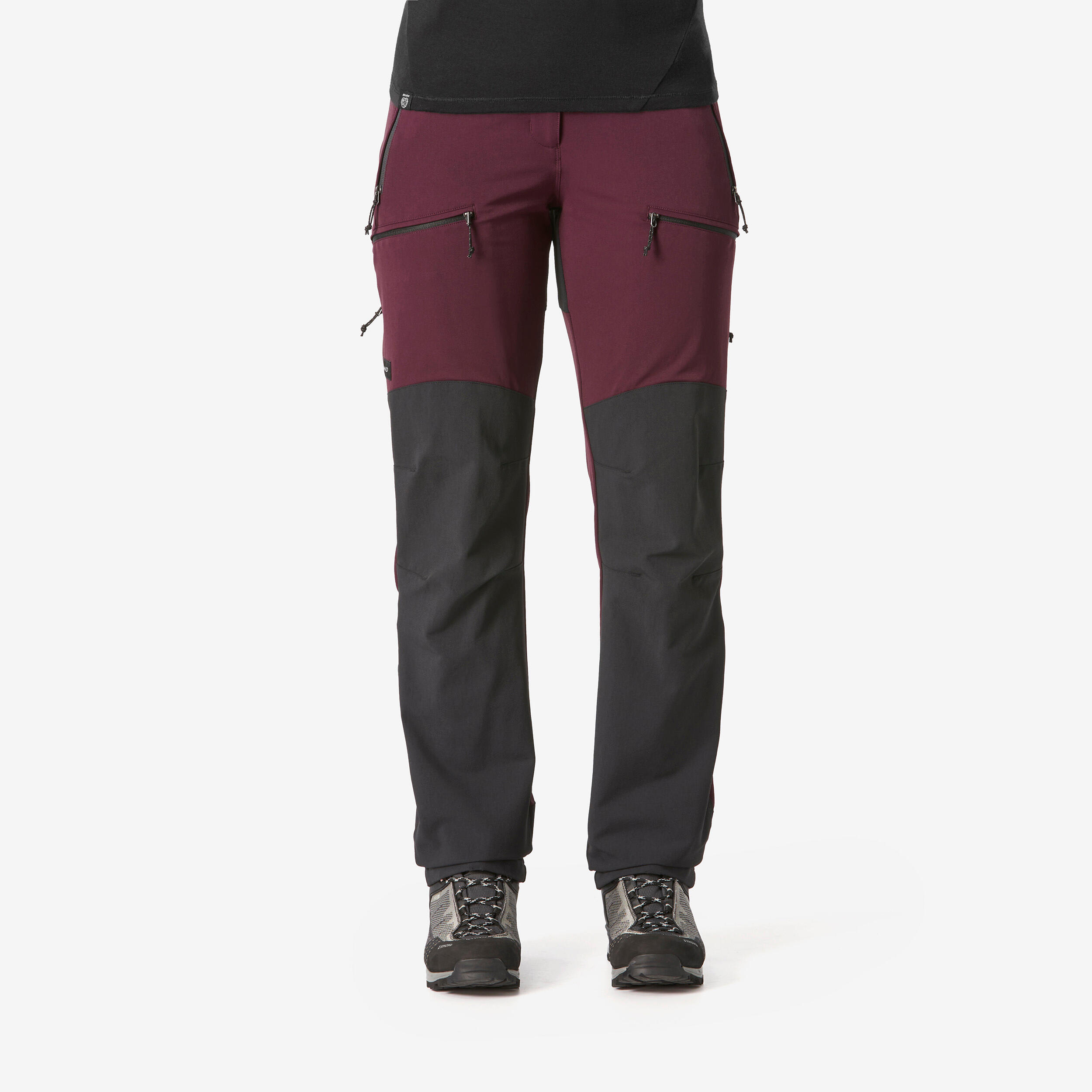 Forclaz - Pantalon De Trek Montagne Déperlant Femme - Mt900 - Pantalons - Randonnees Et Trekking Femme - Noir-violet - 44l - Decathlon