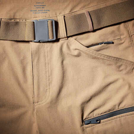 מכנסי טיולים קצרים לגברים - דגם 900 בצבע חום