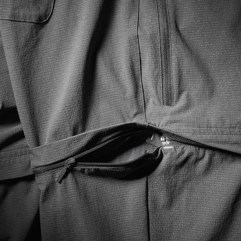 Pantalon Modulabil Trekking călătorie TRAVEL900 Gri Bărbați