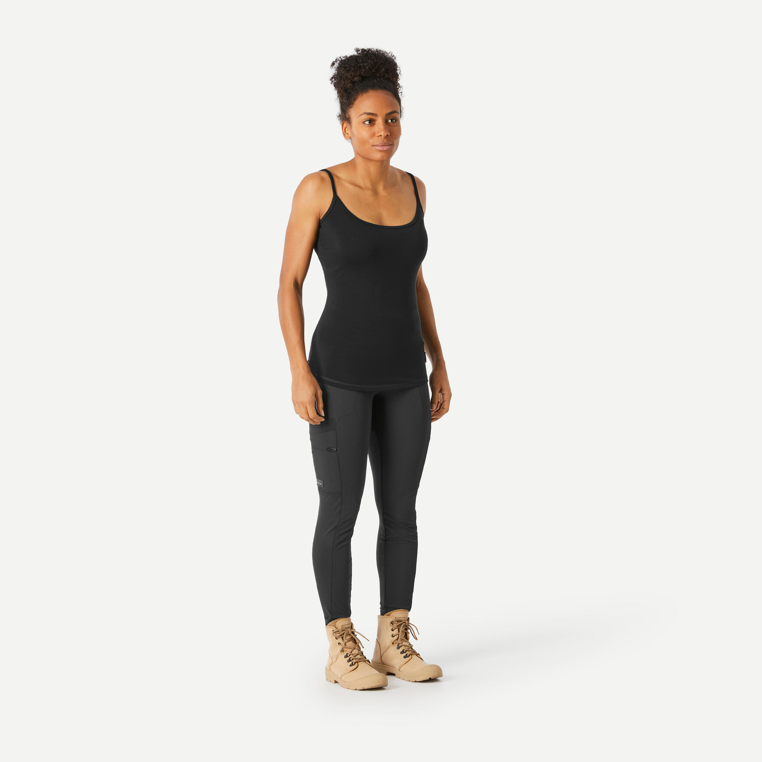 Women's MT500 black merino wool mountain trek tank top