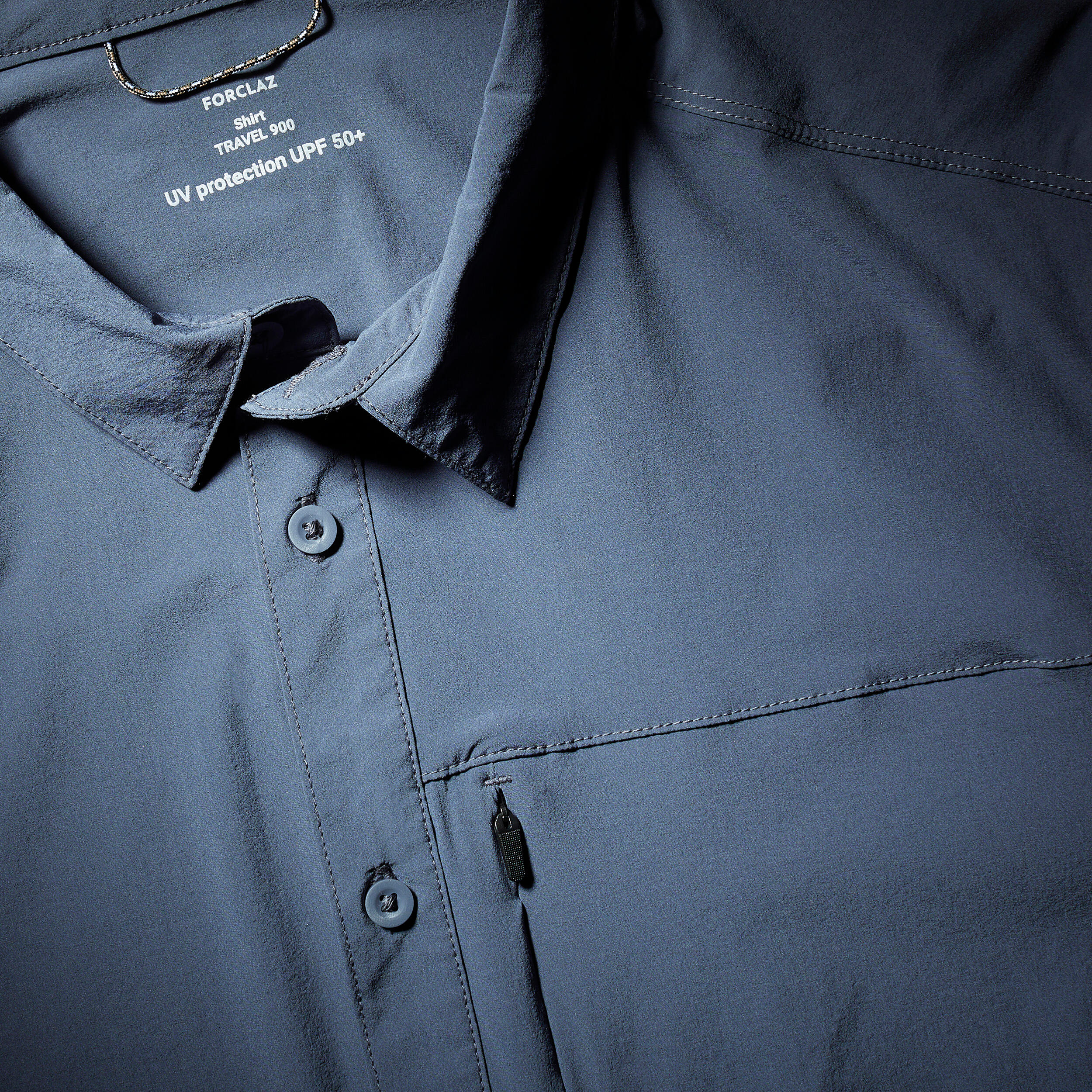Camisa de montana y trekking proteccion solar Hombre Forclaz Travel 900 Decathlon