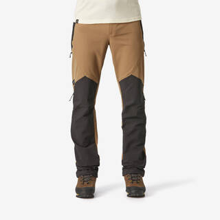 Men Water Repellent Trekking Trousers - Reinforced Stretch Fabric Quick Dry Windproof - MT900 Brown