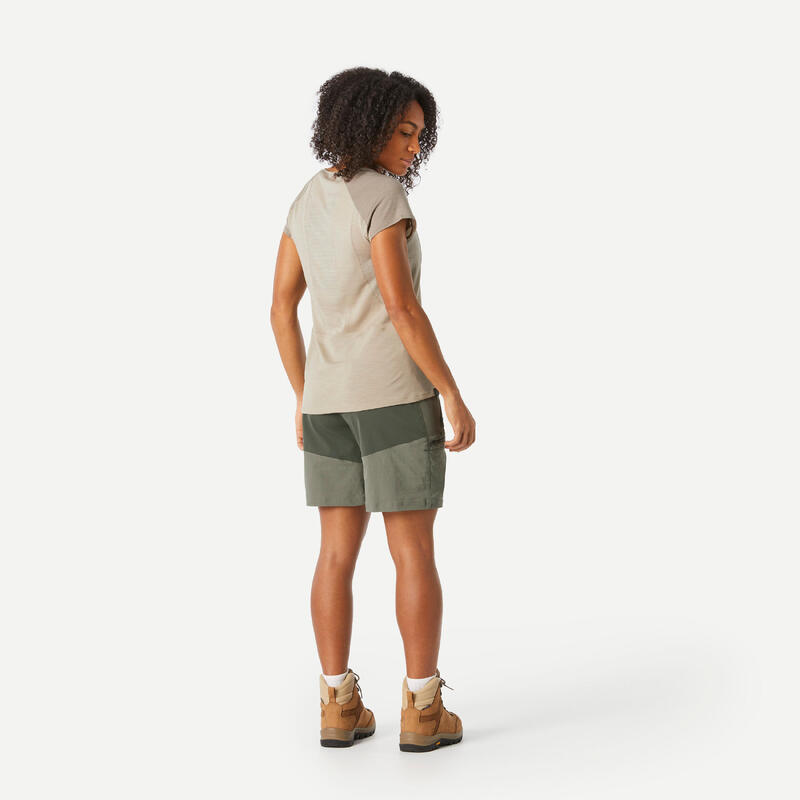 Short trekking donna MT500 verde oliva