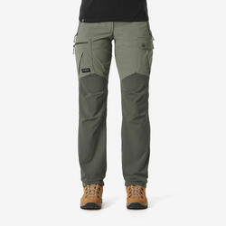 Pantalon résistant de trek montagne femme, MT500 gris
