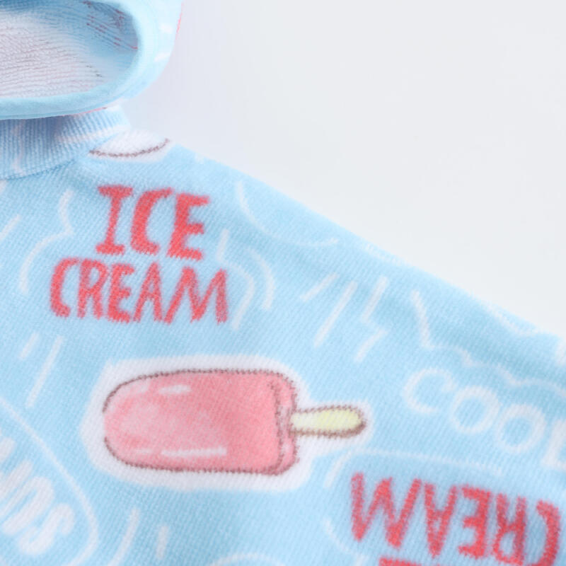 兒童款衝浪毛巾衣 500－冰淇淋款