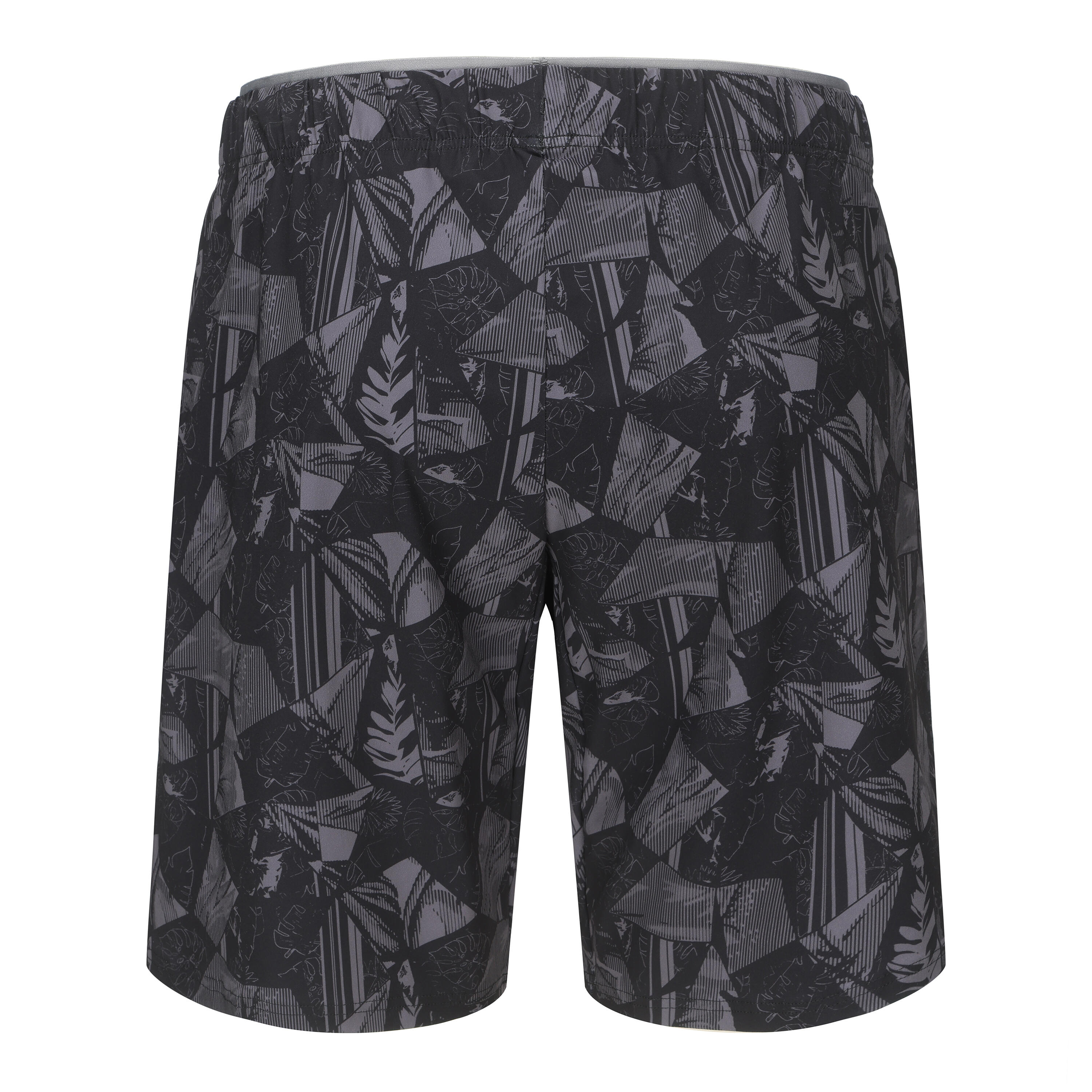 Men's Long Swim Shorts 100 Geo Quick-Dry & Comfortable Black