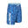 男款長版泳褲 100 藍色幾何圖案