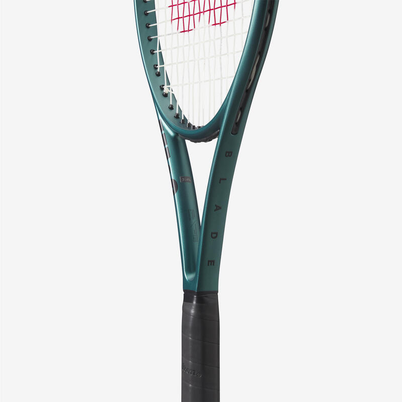 Raquette de tennis Adulte - WILSON BLADE 100 V9 vert foncé 300g non cordée