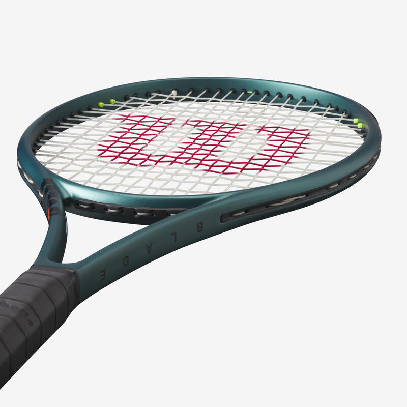 Raqueta de tenis Adulto - WILSON BLADE 100L V9 verde oscuro 300 g sin encordar